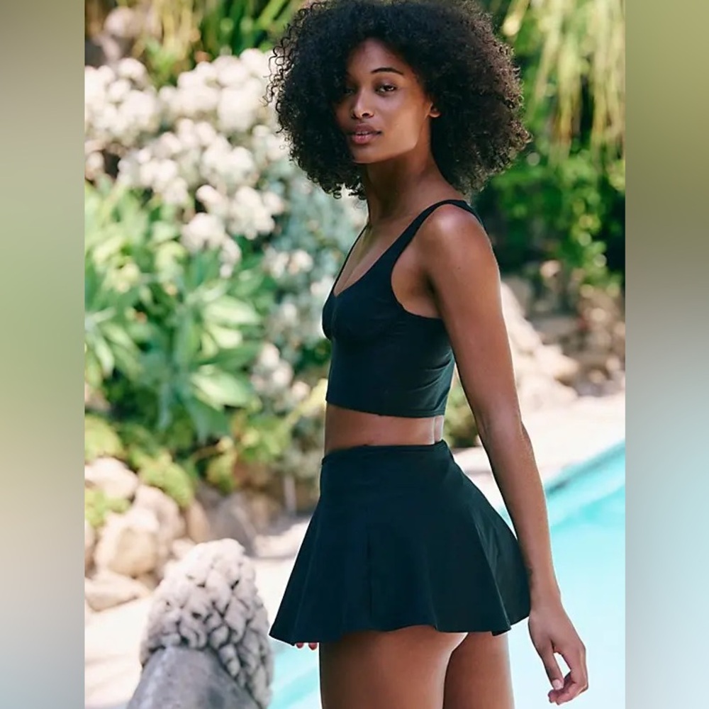 Montce x Free People x Jasmine Tookes Black Skirted Bikini Bottoms